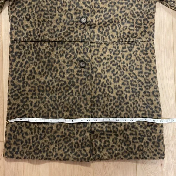 Old Navy Long-Line Cardigan Coat, Leopard, sz XS - Picture 11 of 13